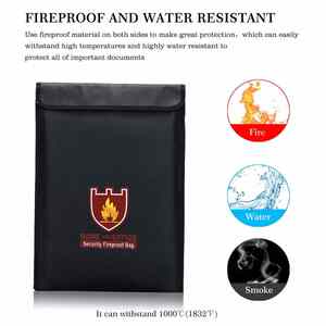 CUSTOM Waterproof and Fireproof <b>Document</b> <b>Bag</b> Home Office and School Secure Filing and Storage Solution - Product Image 6