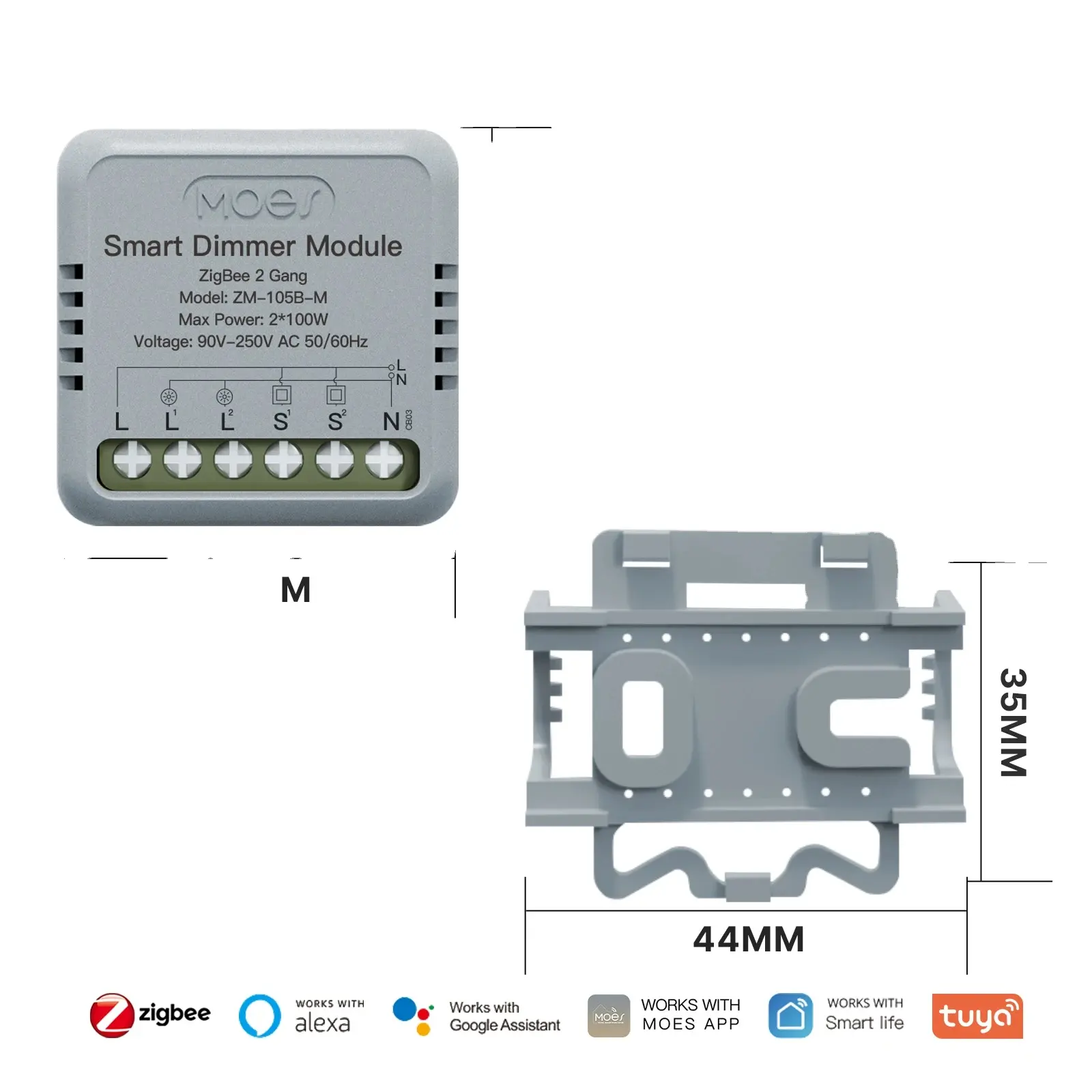 MOES Smart Switch Mini LED Light Module Dimmer Light Switch Zigbee 3.0 smart home products