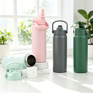 Custom Water Bottle 100% Leak-proof 24oz Stainless Steel Tumbler with Upgraded Dust-proof Straw Lid - Product Image 1
