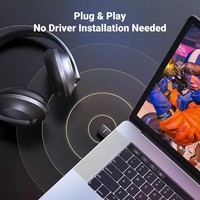 Adaptateur USB UGREEN, adaptateur pour ordinateur, dongle sans fil BT 5.3, récepteur APX AD HD, plug & play, parfait pour les jeux sans fil sur PS5
