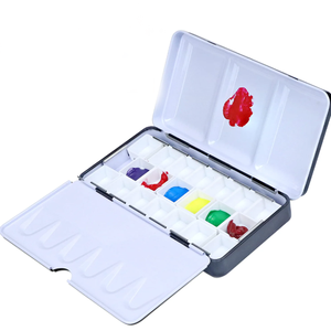 XinyiArt – <span class=keywords><strong>Palette</strong></span> d'aquarelle vide, boîtes métalliques, boîtes de peinture, plateau d'aquarelle avec 12 demi-poêles, vente en gros - Product Image 1