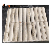 Carreaux de mosaïque en pierre de travertin beige aiguisé pour la décoration de sol et de mur de douche de cuisine de maison