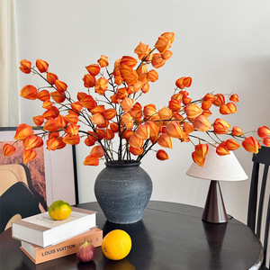 Flores Artificiales de Physalis Yasunobu en Color Naranja Intenso, Arreglo en Jarrón para Decoración del Hogar, Bodas y Regalos de Inauguración - Product Image 1