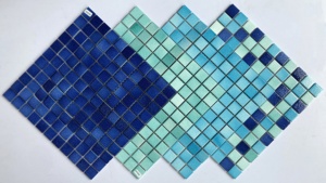 Galets émaillés Carreaux blancs et verts Céramique peinte à la main Carreau de bordure décoratif Carreau de porcelaine Bain <span class=keywords><strong>Douche</strong></span> Revêtement de sol mural Mosaïques - Product Image 5