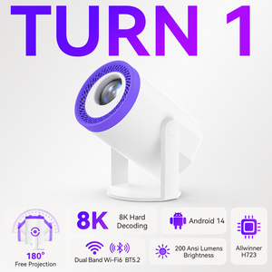 Mini Proyector Portátil Junuo 2026 Turn1, 4K HD, Proyector Inteligente, 200 ANSI Lúmenes, Cine en Casa, Proyector Inalámbrico Android - Product Image 1