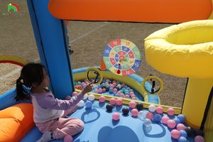 Maison de rebond gonflable pour enfants, château gonflable <span class=keywords><strong>avec</strong></span> toboggan, <span class=keywords><strong>piscine</strong></span>, panier, jeu de fléchettes, trampoline - Product Image 6