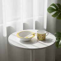 Ensemble de vaisselle pour enfants à motifs de dessins animés écologiques, assiette mignonne en mélamine givrée, boîte marron, plat rectangulaire, idéal pour la rentrée scolaire