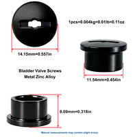 Lot de 5 vis en alliage de zinc noir pour valve de gonflage de casque de football, avec capuchon, pour poches gonflables de casque de football