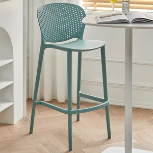 Moderner einfacher verdickter Kunststoff hochstuhl bunter hohl geschnitzter ABS-Hochhocker-Bar stuhl