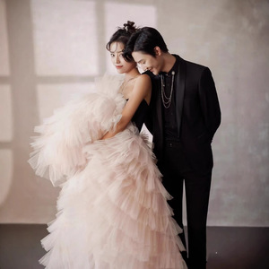 High End <b>Light</b> Wedding Dress Sweetheart Neckline Ball Gown Tulle <b>Netting</b> Vintage Style Studio Photo Shoot Travel Photography - Product Image 5