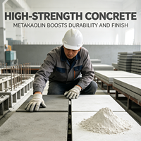 Poudre de Kaolin Calciné et de Métakaolin de Qualité Industrielle Hautement Réactive, Adjuvant Pozzolane pour Béton Durable, Ciment et Réfractaires