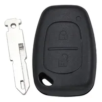 Boîtier de clé à 2 boutons en métal et plastique pour Renault Clio II Kangoo Master Twingo Trafic Modus NE72 avec lame non coupée