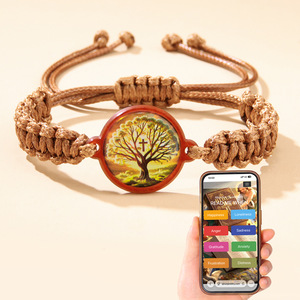 Nueva Pulsera Tejida Cristiana con Versículo Bíblico Personalizado, Pulseras con Escrituras NFC y URL Emergentes - Product Image 2