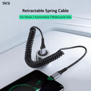 Câble USB 2.0 mâle vers Type-C mâle spiralé 100W OD4.0mm 5A, câble de charge rapide pour voiture, câble de données pour ordinateur, écouteurs et <span class=keywords><strong>imprimante</strong></span> - Product Image 4