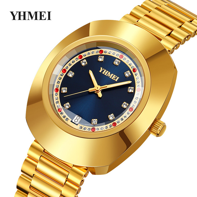 Custom Dial Couple Watch Original Fashion Gold Women Watch Men Wholesale Luxury Wristwatch Diamond Business OEM