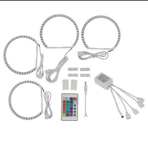 4x Anneaux lumineux LED RGB <span class=keywords><strong>Angel</strong></span> <span class=keywords><strong>Eyes</strong></span> pour BMW E36 E38 E39 <span class=keywords><strong>E46</strong></span> Coupé 2D, kit de phares LED SMD <span class=keywords><strong>Angel</strong></span> <span class=keywords><strong>Eyes</strong></span> 131MM - Product Image 1