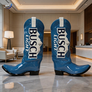 Colorful Hand-Painted Fiberglass Boot Sculpture-Artistic Home Decoration & Garden Folk Art with Sea Theme - Product Image 4