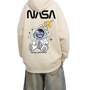 High Quality Men's Rabbit Astronaut Printed Hooded Sweatshirt Wholesale Customized Hooded Sweatshirt Men's Hooded Sweatshirt