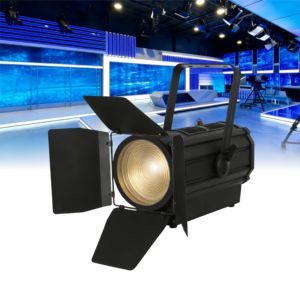 Foco <span class=keywords><strong>Fresnel</strong></span> LED de 220W con Zoom, Directo de Fábrica, Blanco Cálido, CRI90, CCT Ajustable 3200K-5600K, DMX512, IP20, para Teatro, Estudio de TV, Salón, Escenario - Product Image 1