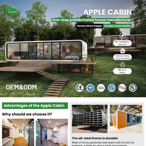 Villa Prefabbricata Personalizzata Stile Apple, Casa Capsula Integrata, Ufficio a Montaggio Rapido, <span class=keywords><strong>Hotel</strong></span> Glamping con Terrazza Panoramica - Product Image 2