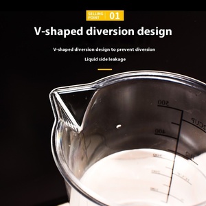 Trong suốt Acrylic PC tốt nghiệp nước Jug dày chịu nhiệt độ cao Đo cup đen cửa hàng công cụ đo lường - Product Image 4