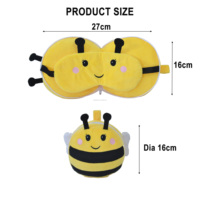 Pliable ronde fermeture éclair Animal sieste repos voyage dessin animé masque pour les yeux 2 en 1 Portable cou oreiller avec couvre-yeux