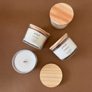 AIKUN Private Label Wholesale Custom Luxury Soy Wax Non Toxic Scented <b>Candles</b> Aromatherapy Home Fragrance Glass <b>Candle</b> - Product Image 1