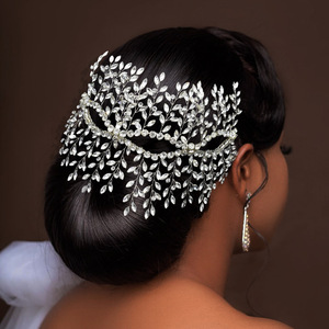 Serre-Têtes de Mariage Couronne Diadème en Cristal Faux Perles Strass Coiffe pour Demoiselles <span class=keywords><strong>d</strong></span>'<span class=keywords><strong>Honneur</strong></span> Fête de Mariage - Product Image 2