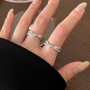 Anillo de Plata de Ley S925 Yinruitai con Diseño de Espiga de Trigo para Mujer, Anillo Abierto con Engaste Pavé, Joyería de Regalo - Product Image 3