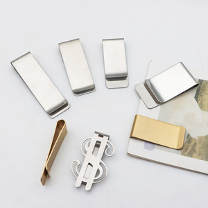 Clip para Billetes Delgado de Latón Dorado/Plateado de 0.8 mm de Grosor, con Logotipo Láser Personalizado, Marcapáginas de Acero Inoxidable, Ideal como Regalo Empresarial - Product Image 1