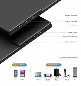 16 אינץ 'השפתיים צג מתג חיצוני מסך משני חיצוני מסך hdmi נייד צג צג נייד צג - Product Image 4