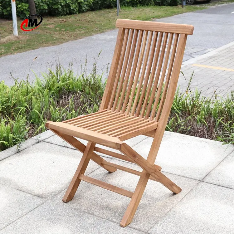 चीनी थोक सागौन लकड़ी तह कुर्सी डिजाइन बगीचे कुर्सी