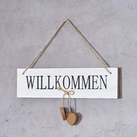 Lot de 2 Panneaux de Bienvenue en MDF, Cœur en Bois, Décoration Murale pour Porte de Ferme, Décoration de Porte, Décoration de Bienvenue