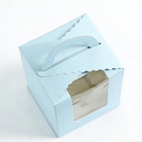 Maßgefertigte Macaron-Blaue Kartonschachteln mit Klarsichtfenster und Griff, Ideal für die Verpackung Kleiner Geschenke