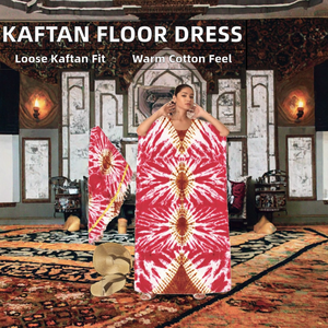 <b>KAFTAN</b> Ethnic Cotton Handmade Sets-Autumn/Spring Summer Floor Length Casual Dresses for Evening Parties & Wedding - Product Image 2