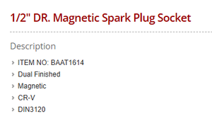 TOPTUL alta calidad BAAT1614 1/2 "<span class=keywords><strong>DR</strong></span>. Enchufe de bujía magnética - Product Image 5