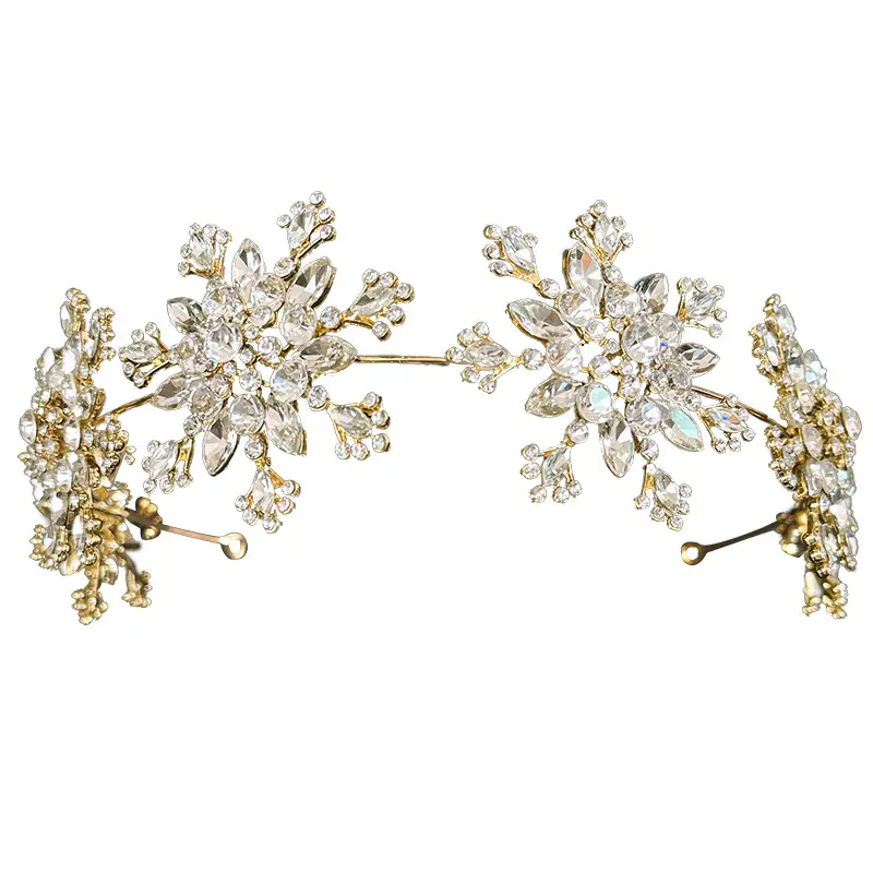 Accesorios para el cabello para novia, Tiara con diamantes de imitación, diademas y velos de cristal para boda, accesorios para el cabello