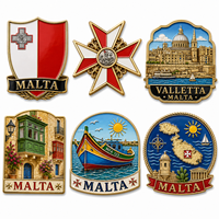 Badge épinglé personnalisé en émail du fabricant, vente en gros, épinglette en métal sculptée en 3D, souvenir de Malte
