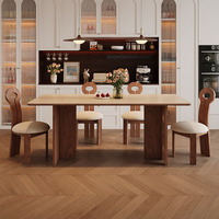 Ensembles de salle à manger ovales de luxe en bois massif, style Mid-Century Modern, 4/6 places, mobilier complet pour cuisine et maison