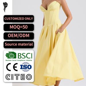 Vestido Midi Tejido de Moda para Mujer, Personalizado OEM, Nuevo, Moderno, Sólido, Natural, Sexy, para Fiesta, Ecológico y Lavable - Product Image 1