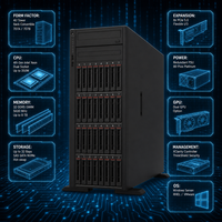 Serveur Tour ST650 V3 4U Double Processeur Xeon Scalable de 4ème Génération DDR5 4800 Extension de Stockage d'Entreprise Testée