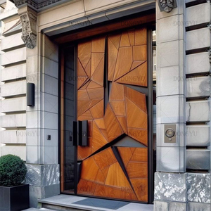Portes d'entrée principales en bois massif de style américain contemporain pour maison, portes extérieures en bois modernes pour maison - Product Image 5