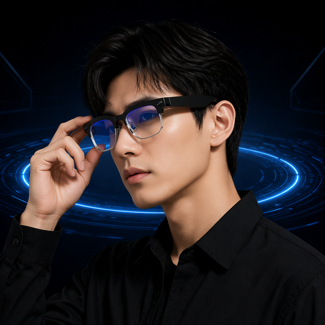AI Smart Glasses with Camera 1080P Video Recording Eyewear Anti-Shake Bluetooth Sunglasses Audio Smart Glasses for Vlogging