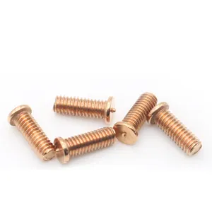 DIN 32501点焊螺钉带黄锌黄铜单点焊接螺钉螺柱，用于带尖端点火的螺柱焊接