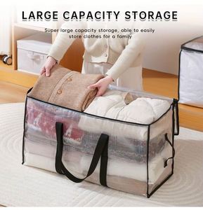 Sacs de déménagement transparents extra-larges et résistants, sacs de voyage pour vêtements, sacs de rangement réutilisables avec grande capacité - Product Image 3