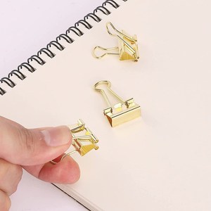 Clip à queue d'aronde en métal doré de 19mm bon marché pinces à reliure pour billets fournitures de bureau accessoires de bureau trombone - Product Image 6