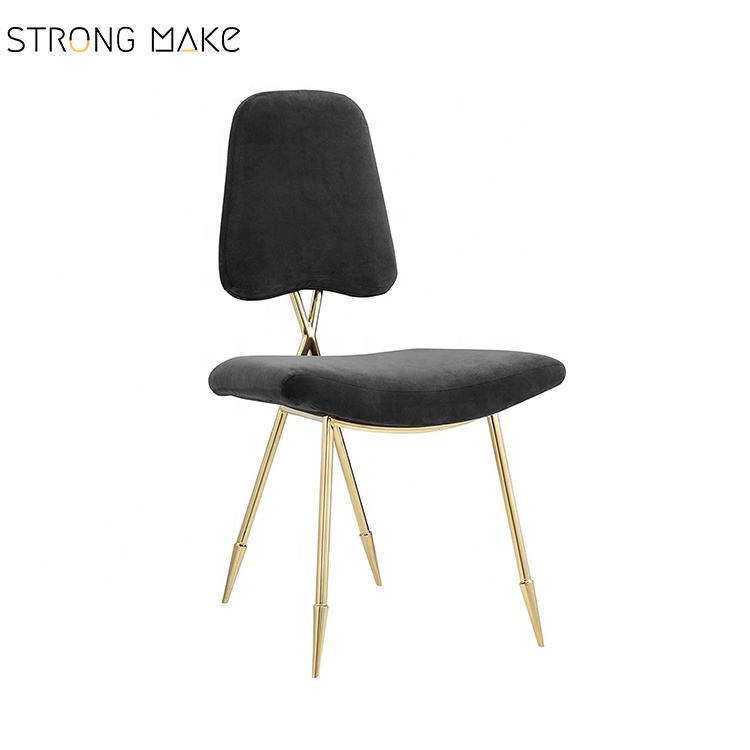 Moderno muebles de comedor de acero inoxidable de tapicería de terciopelo Jonathan Adler Maxime silla