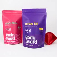 Sachet d'emballage Mylar coloré personnalisé en aluminium imprimé, refermable, mat, de qualité alimentaire, étanche