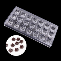 Moule à chocolat en forme de feuille d'érable à 21 cavités, moule à chocolat en plastique 3D personnalisé, outils pour gâteaux pour le jour de Thanksgiving