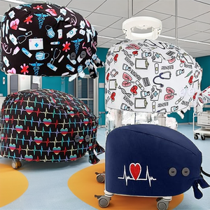 Tappi da lavoro accessori per uniformi mediche da donna regolabili con fasciatura elastica con chiusura a fascia in tessuto lavorato cappelli per uso ospedaliero - Product Image 2